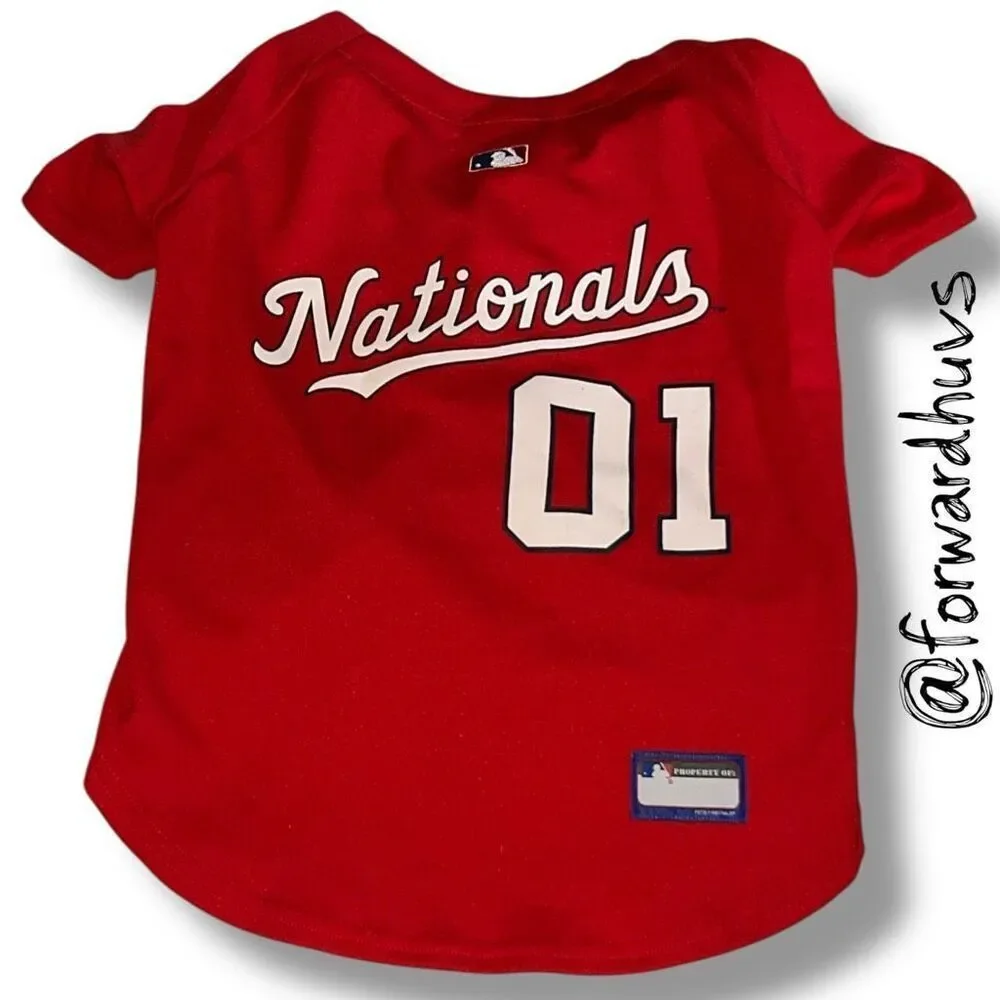 Washington Nationals Dog Jersey – Large – MLB Merchandise by Pets First Inc.